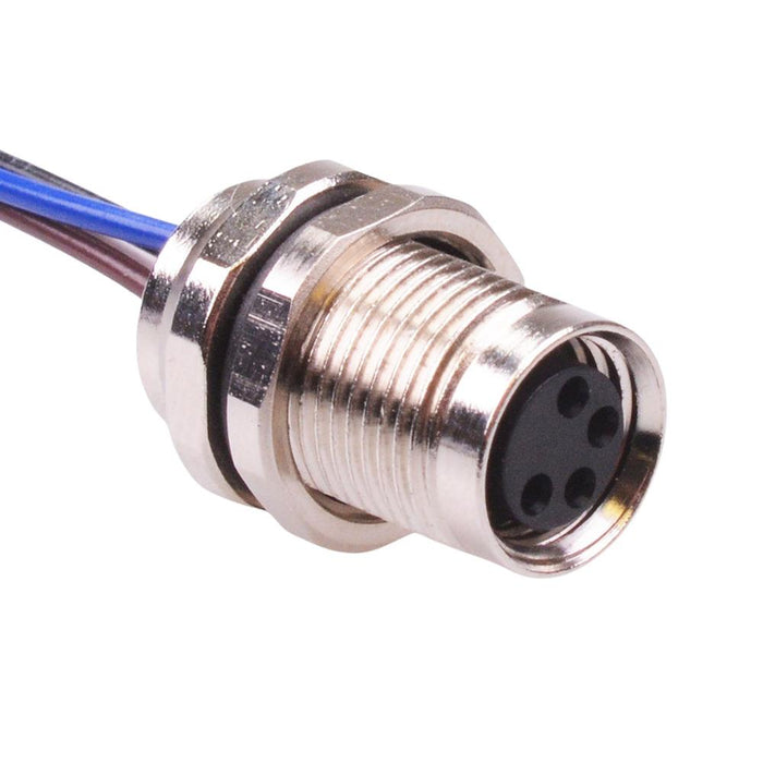 4 Way M8 Prewired Female Rear Mounting Receptacle Circular Connector IP67 3A