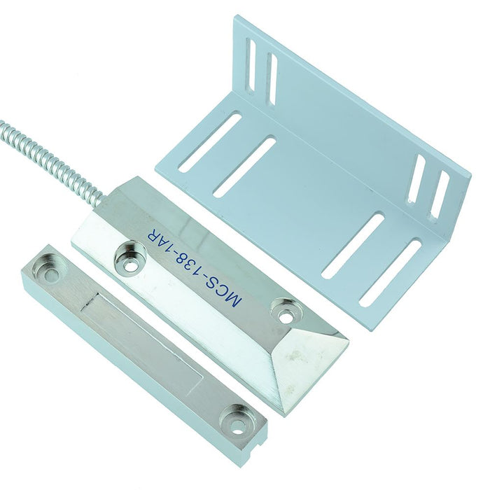 Aluminium Proximity Switch & Magnet Set with Armoured Cable - MCS-138-1AR