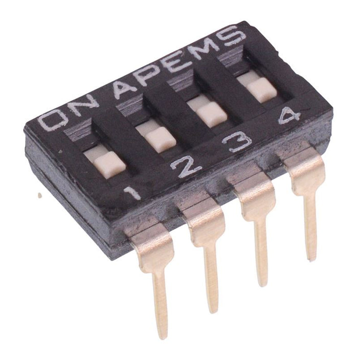 NDIR-04STV 4 Way Through Hole DIP Switch SPST APEM