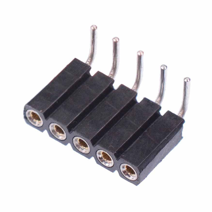 5 Pin SIL Turned Pin Right Angle Socket Connector 2.54mm — Switch ...