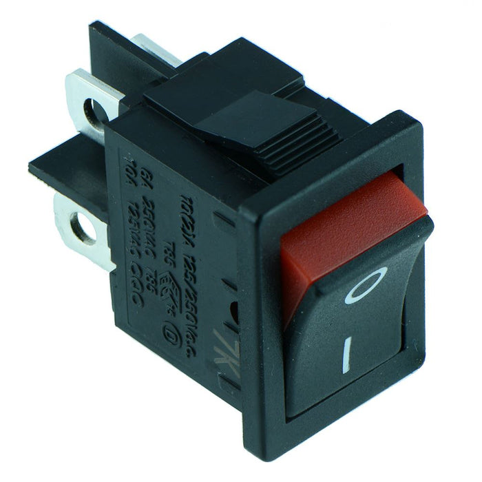 Red Rectangle ‘Visi On’ Rocker Switch DPST R13-73A2-02