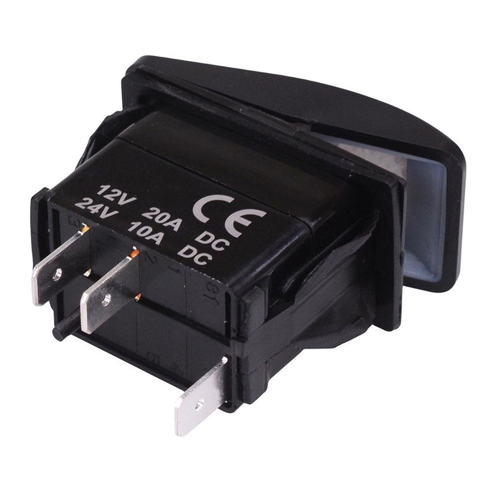 White illuminated On-Off Automotive Rocker Switch SPST 10A 12-24V IP68