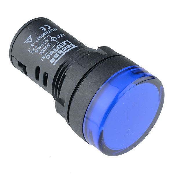 Blue 22mm LED Pilot Indicator Light 24V