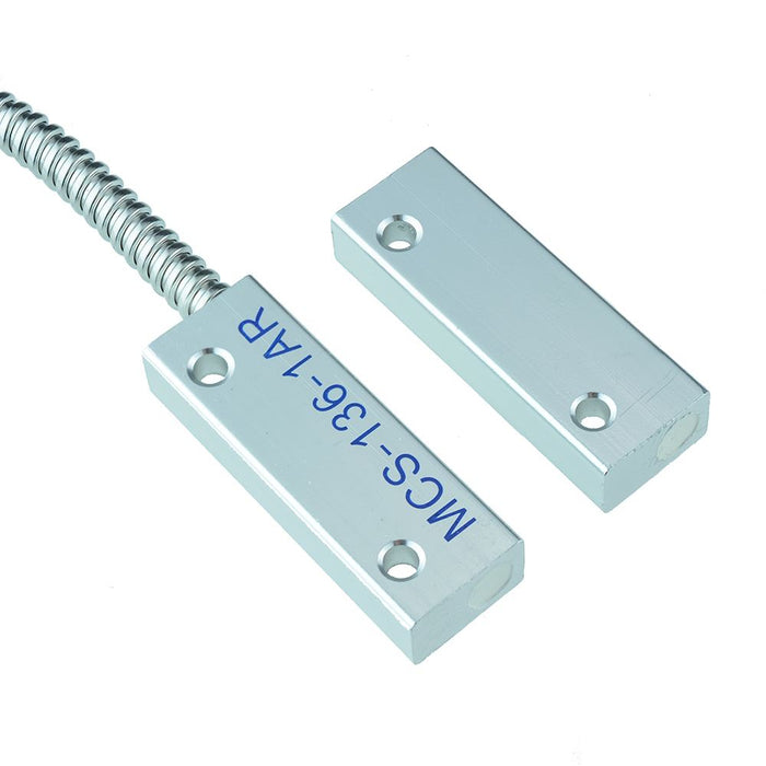 Aluminium Proximity Switch & Magnet Set with Armoured Cable - MCS-136-1AR