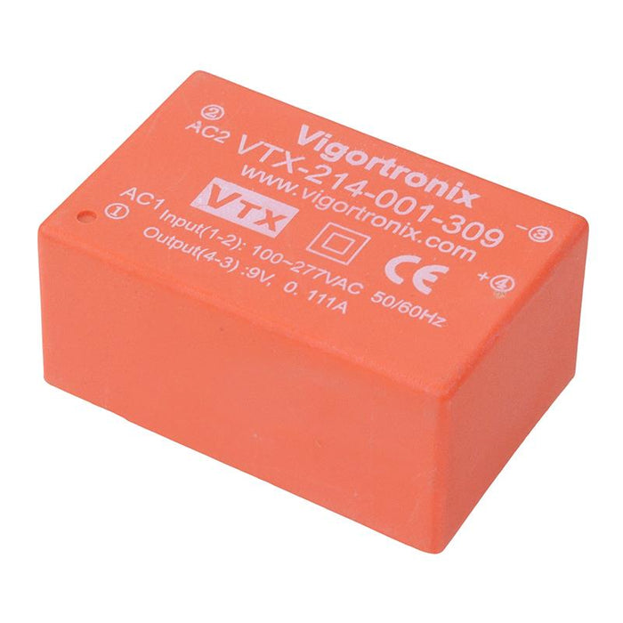9V AC-DC 1W High Performance Single Output Power Supply VTX-214-001-309