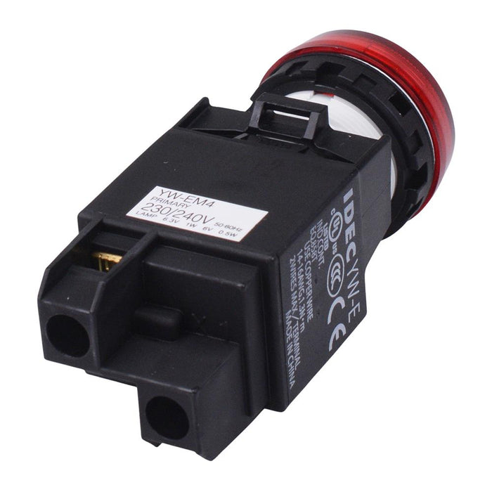 YW1P-1EM42R Red 230V LED Panel Mount Pilot Light Transformer IDEC