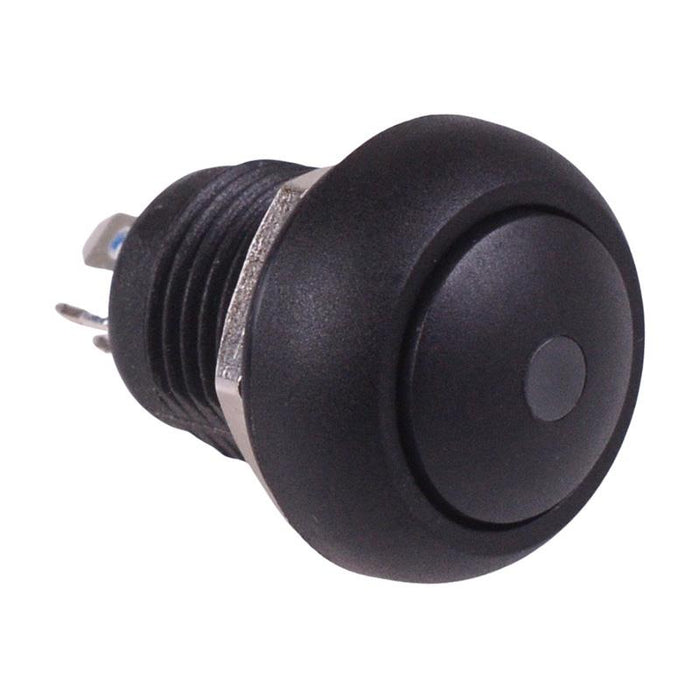 Black On-Off Latching 12mm Red LED Push Button Switch IP65 SPST