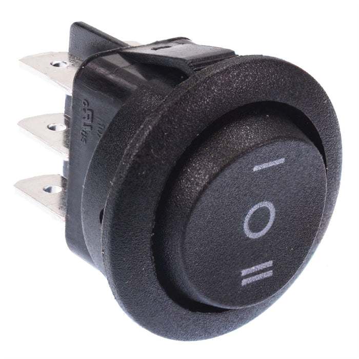 On-Off-On Round Rocker Switch DPDT 10A