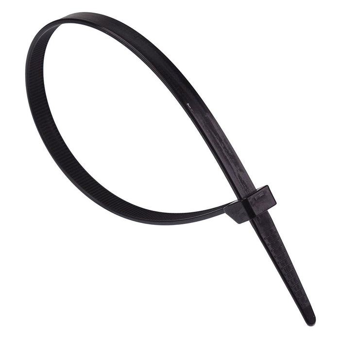 7.6mm x 300mm Black Cable Tie - Pack of 100