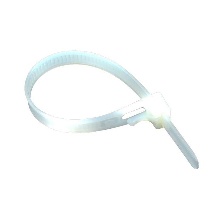 7.6mm Natural Resealable Cable Tie 300mm - Pack of 100