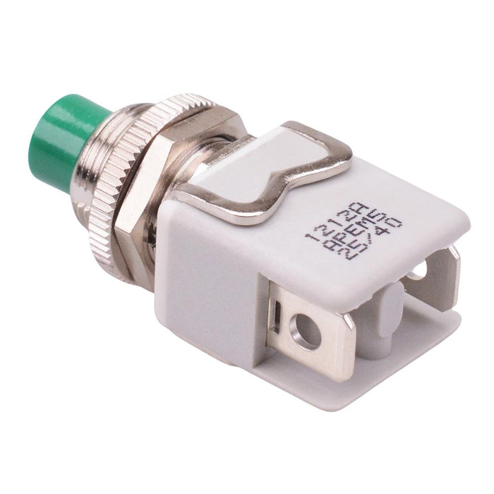 1212A3 APEM On-(Off) Green Momentary Push Button Switch SPST-NC 8A