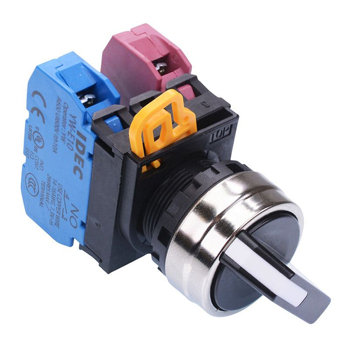 YW4S-3E11 22mm Metal Bezel 3 Position Maintained Selector Switch 1NO-1NC IP65 IDEC