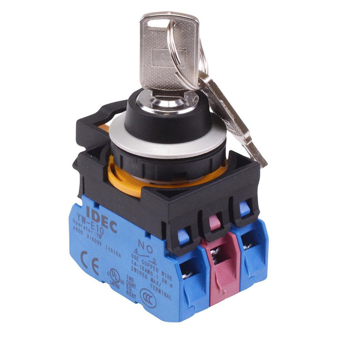 IDEC CW Series 3 Position Metallic Maintained Key Switch 2NO-1NC IP65