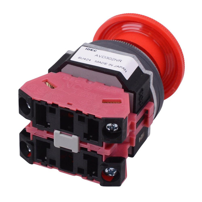 AVD302NUR 30mm Emergency Stop Switch 40mm Mushroom 2NC IDEC