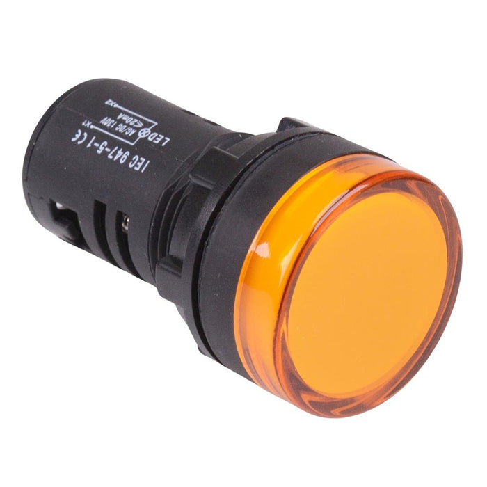 Yellow 22mm LED Pilot Indicator Light 130V