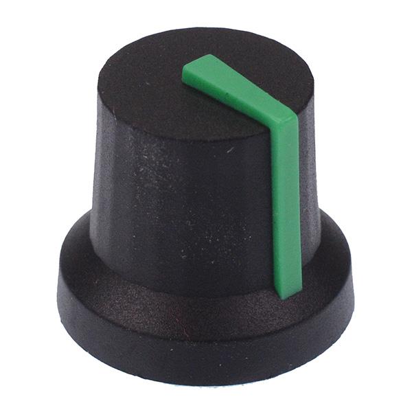 Green Soft Touch 6mm Splined Knob K87MBR