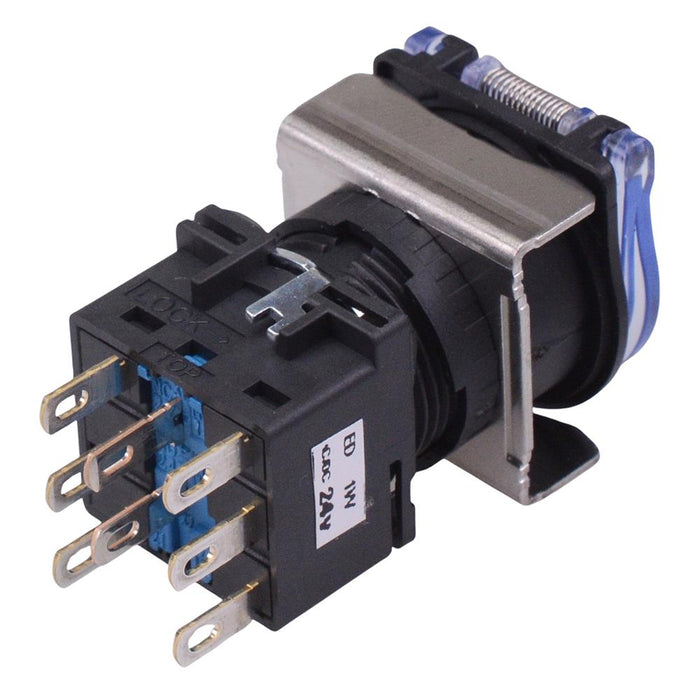 LB6GL-M1T64A Amber 24V illuminated Momentary Round Flush 16mm Push Button Switch DPDT IDEC