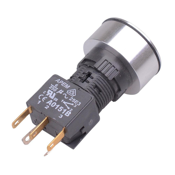 A1PCA1Y120K203 Green 24V LED Momentary Aluminium Push Button Switch SPDT APEM