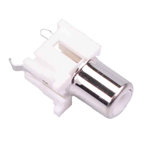 White RCA Vertical PCB Phono Socket