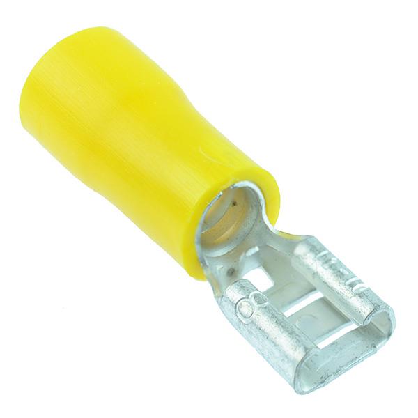 Yellow 4.8mm Female Spade Crimp Connector (Pack of 100)