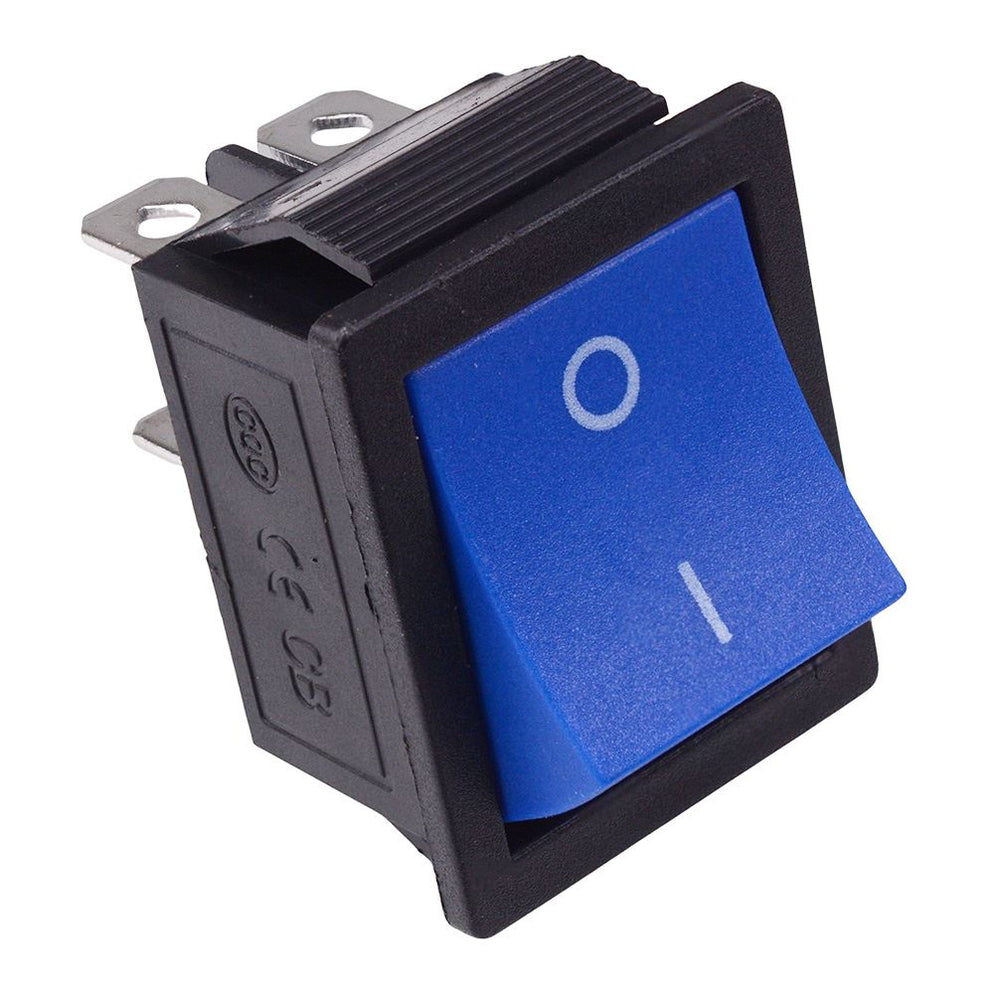 Rectangular Rocker Ship Blue Actuator On-Off Large Rectangle Rocker Switch DPST 15A — Switch ...