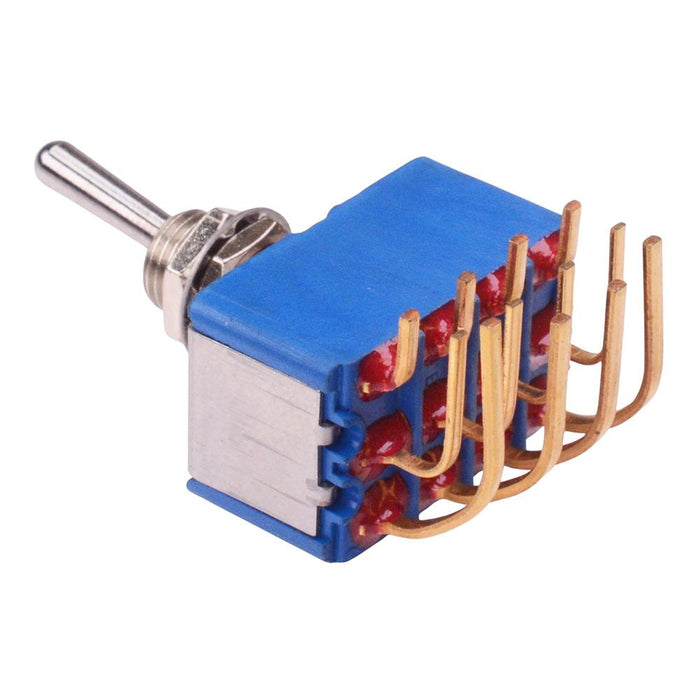 5266WWCDBX373 APEM On-On 6.35mm Miniature Toggle Switch 4PDT