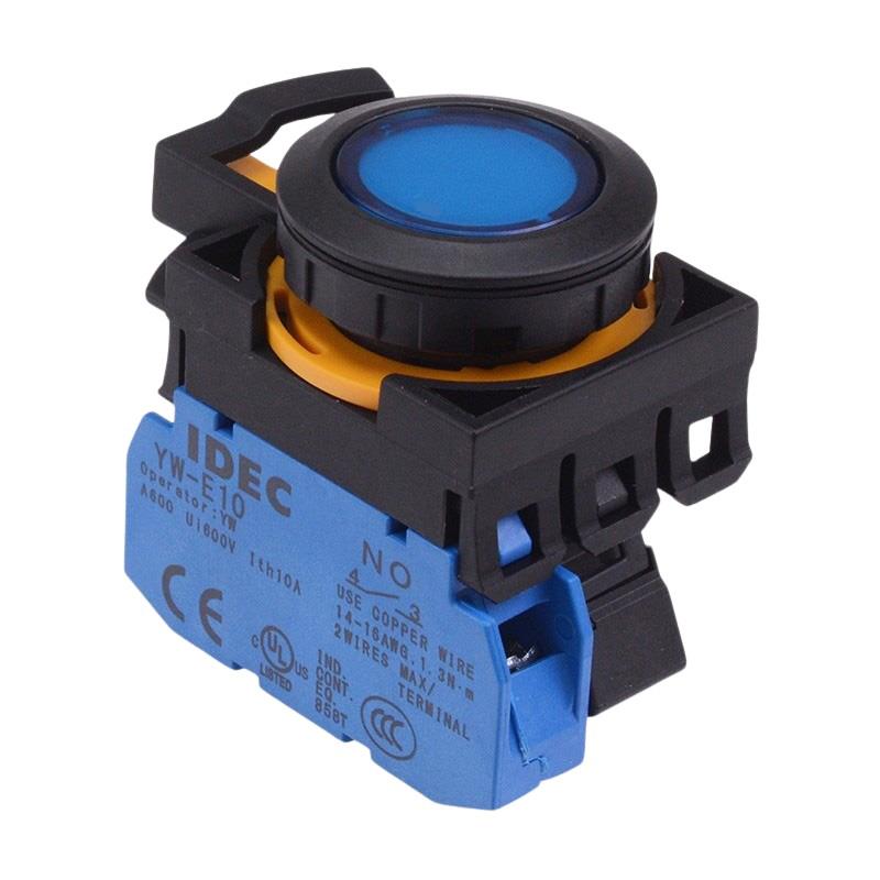 CW1L-M1E10Q4S Blue 24V illuminated Momentary Push Button Switch 1NO IP ...
