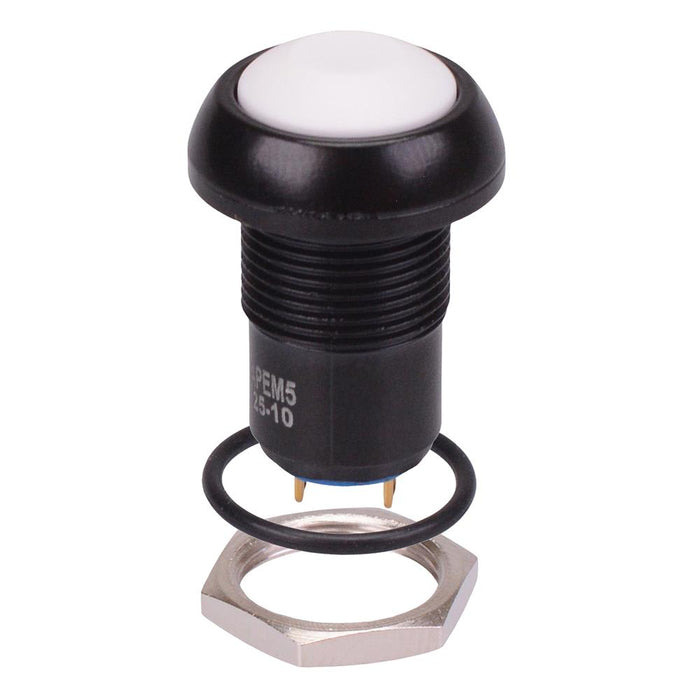IPR1SAD7/1 White Latching 12mm Push Button Switch SPST IP67 APEM