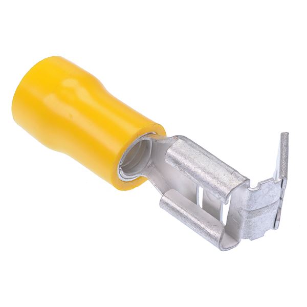 6.3mm Yellow Piggyback Double Crimp Connector Terminal  (Pack of 100)