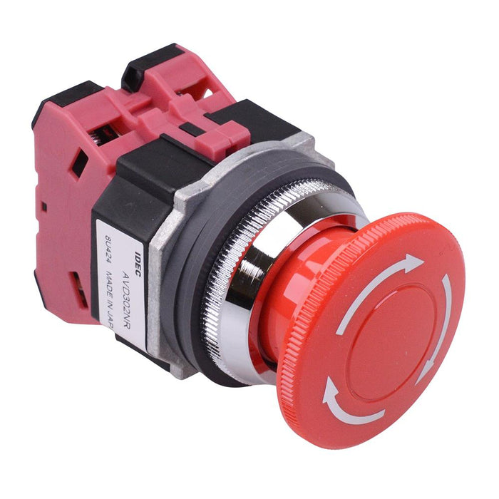 AVD302NUR 30mm Emergency Stop Switch 40mm Mushroom 2NC IDEC