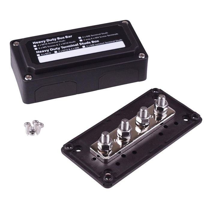 Heavy Duty 4 Way M8 Power Distribution Busbar
