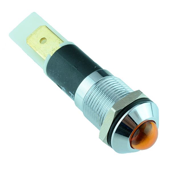 Yellow LED 12mm Metal Panel Indicator 12V