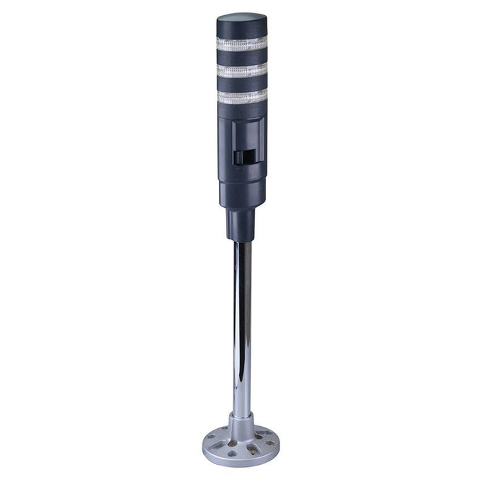 LD6A-3PZQB-RGSC Red/Green/Blue Clear Lens Stack Light LED Tower with Sounder & Flasher Pole Mount 24VAC/DC IDEC