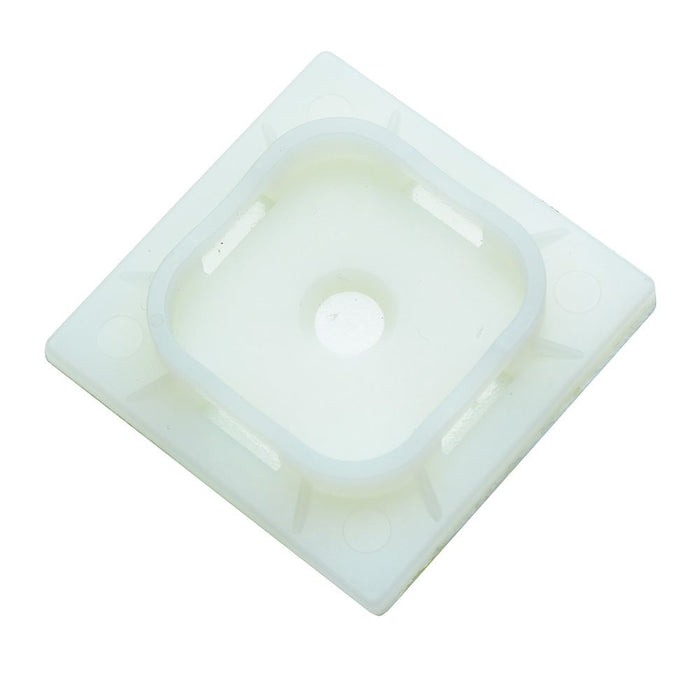 40x40mm Natural Adhesive Cable Tie Base - Pack of 100