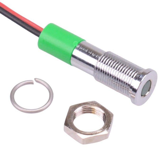 Q6F3CXXG02 Green Flush 6mm 2.1VDC LED Panel Indicator APEM