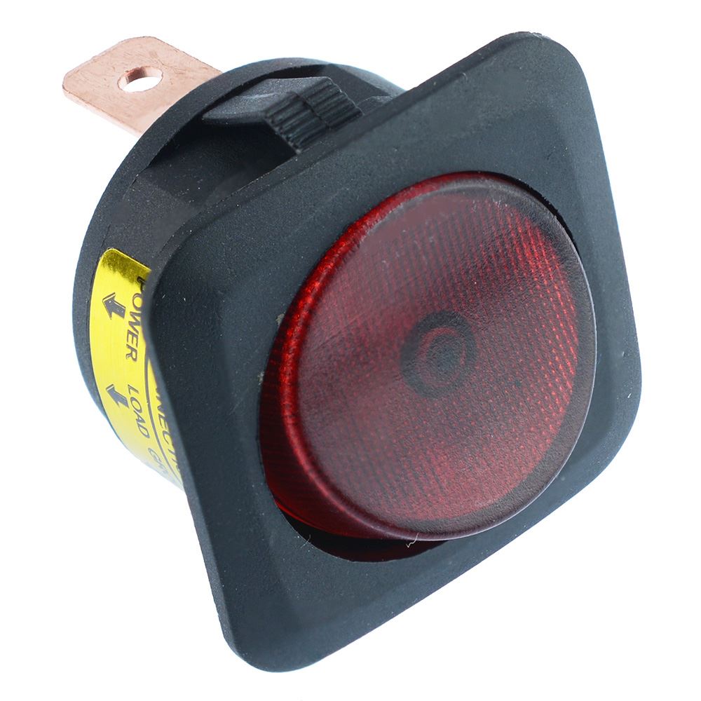 Red illuminated Circular Rocker Switch SPST 12V — Switch Electronics ...