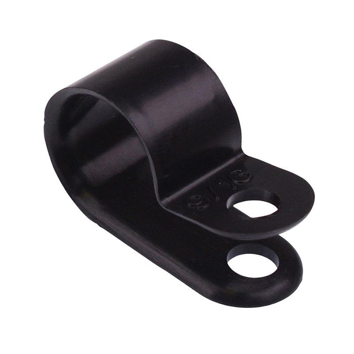 14mm Black Nylon P Clip - Pack of 100
