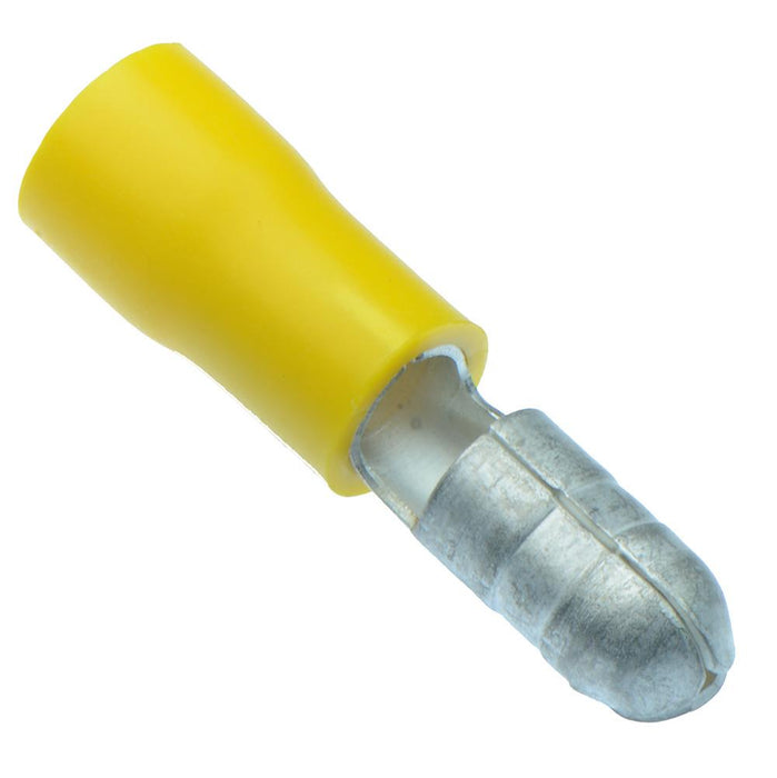 Yellow 4mm Male Bullet Crimp Connector (Pack of 100)