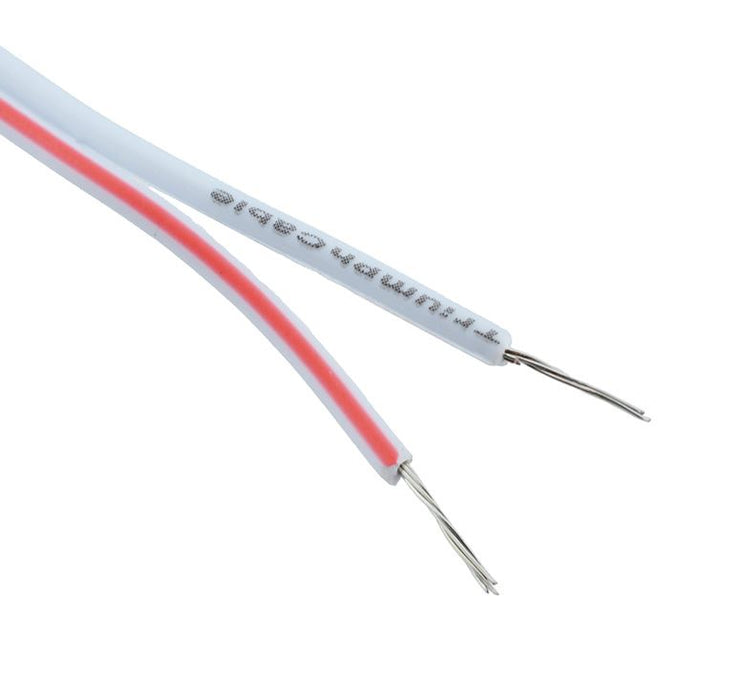 White/White 2-Pin 26AWG PVC Stranded Wire 7/0.16mm 5m Length