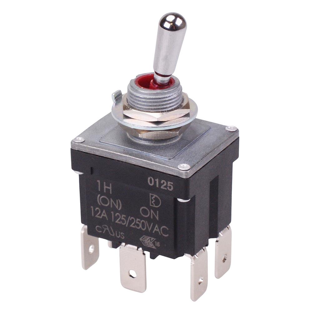 On-(On) Momentary Sealed 12mm Toggle Switch DPDT 12A IP68 — Switch ...
