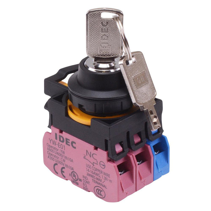 IDEC CW Series 2 Position Maintained Key Switch 1NO-2NC IP65