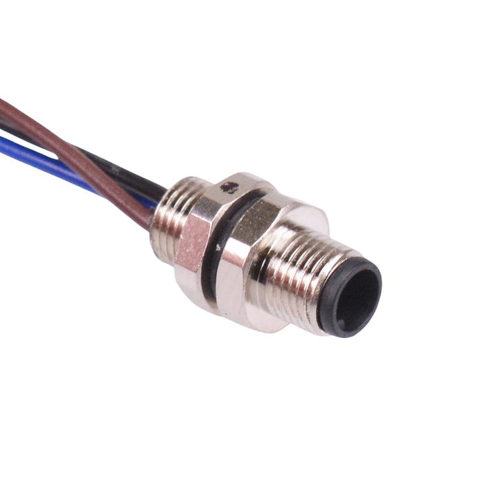 3 Way M5 Prewired Male Front Mounting Receptacle Circular Connector IP67 1A