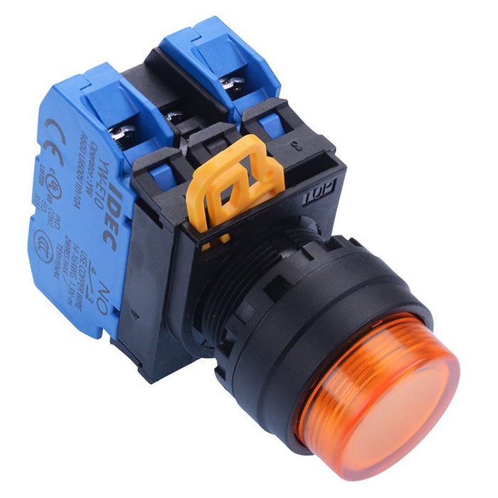 YW1L-M2E20Q4A Amber 24V illuminated 22mm Momentary Push Button Switch 2NO IP65 IDEC