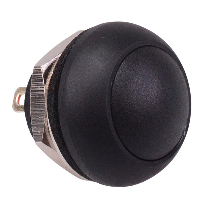 Black Off-(On) Momentary 12mm Round Push Button Switch SPST IP67