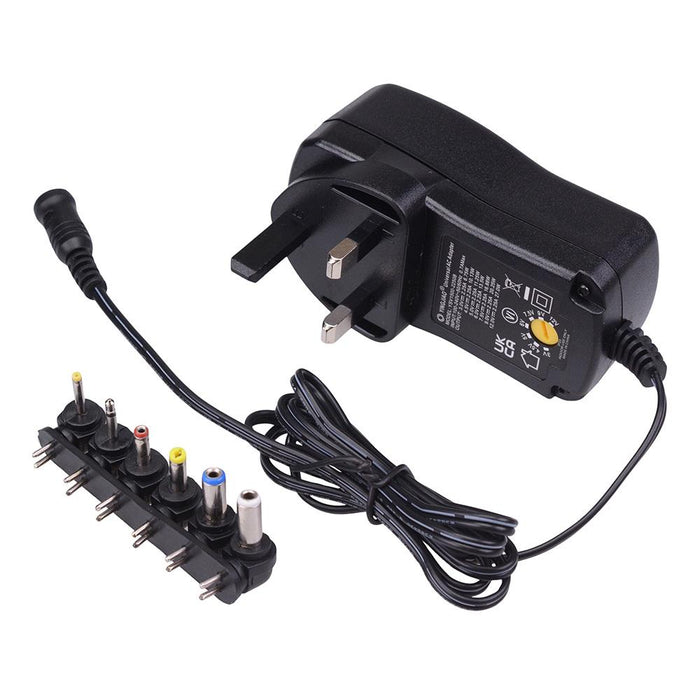 2.25A Variable Voltage 3-12V Plugtop Power Supply 3-Pin UK 27W