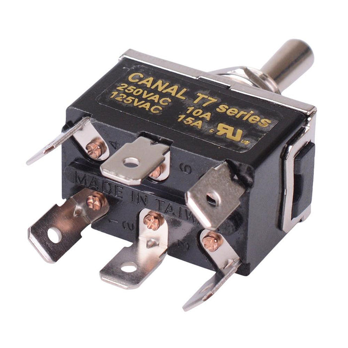 T7A23A3B2H5R On-Off-On 12mm Toggle Switch DPDT 10A 250VAC