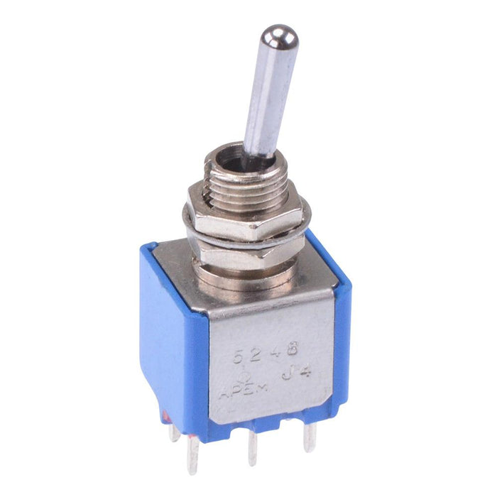 5248ABX606 APEM On-Off-(On) Momentary 6.35mm Miniature Toggle Switch DPDT 4A 30VDC