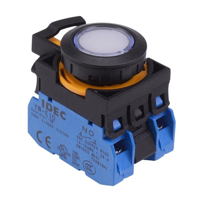 CW1L-A1E20Q4PW White 24V illuminated Maintained Push Button Switch 2NO IP65 IDEC