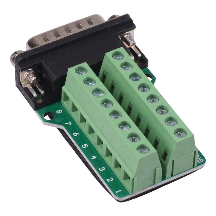 15 Way Male D Sub Connector with Terminal Blocks
