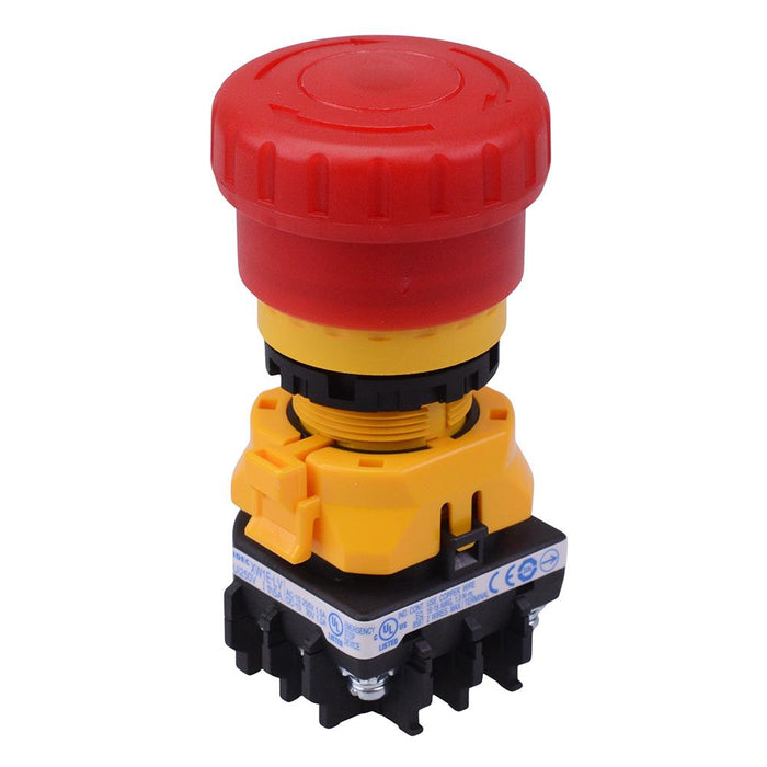 XW1E-LV402Q4M-R 24V illuminated 22mm Emergency Stop Switch 2NC IDEC